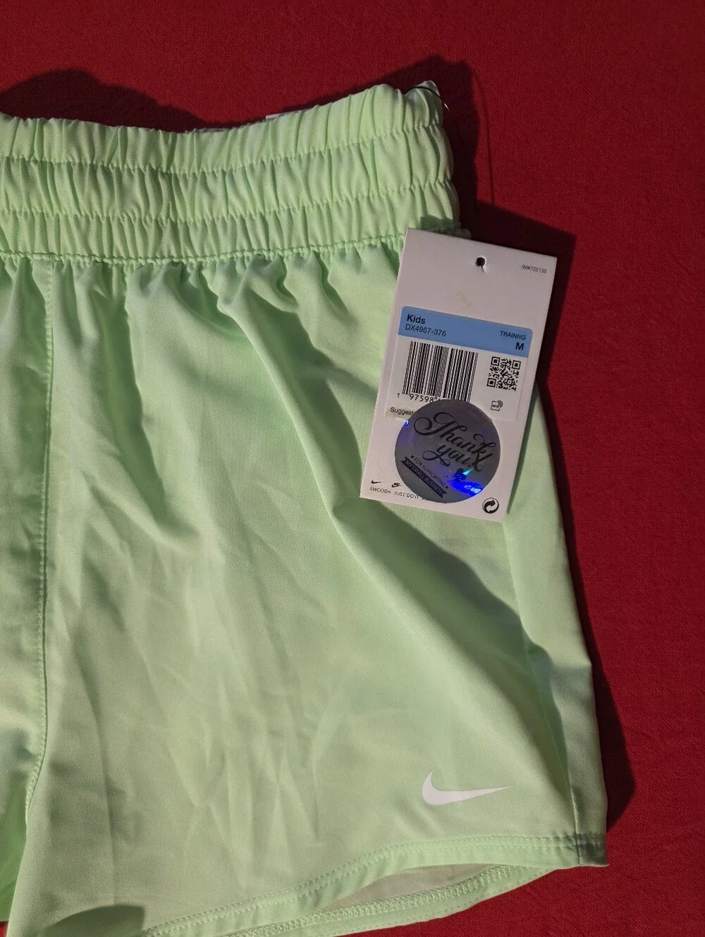 Nike Mint Green Girls' Athletic Shorts with Swoosh